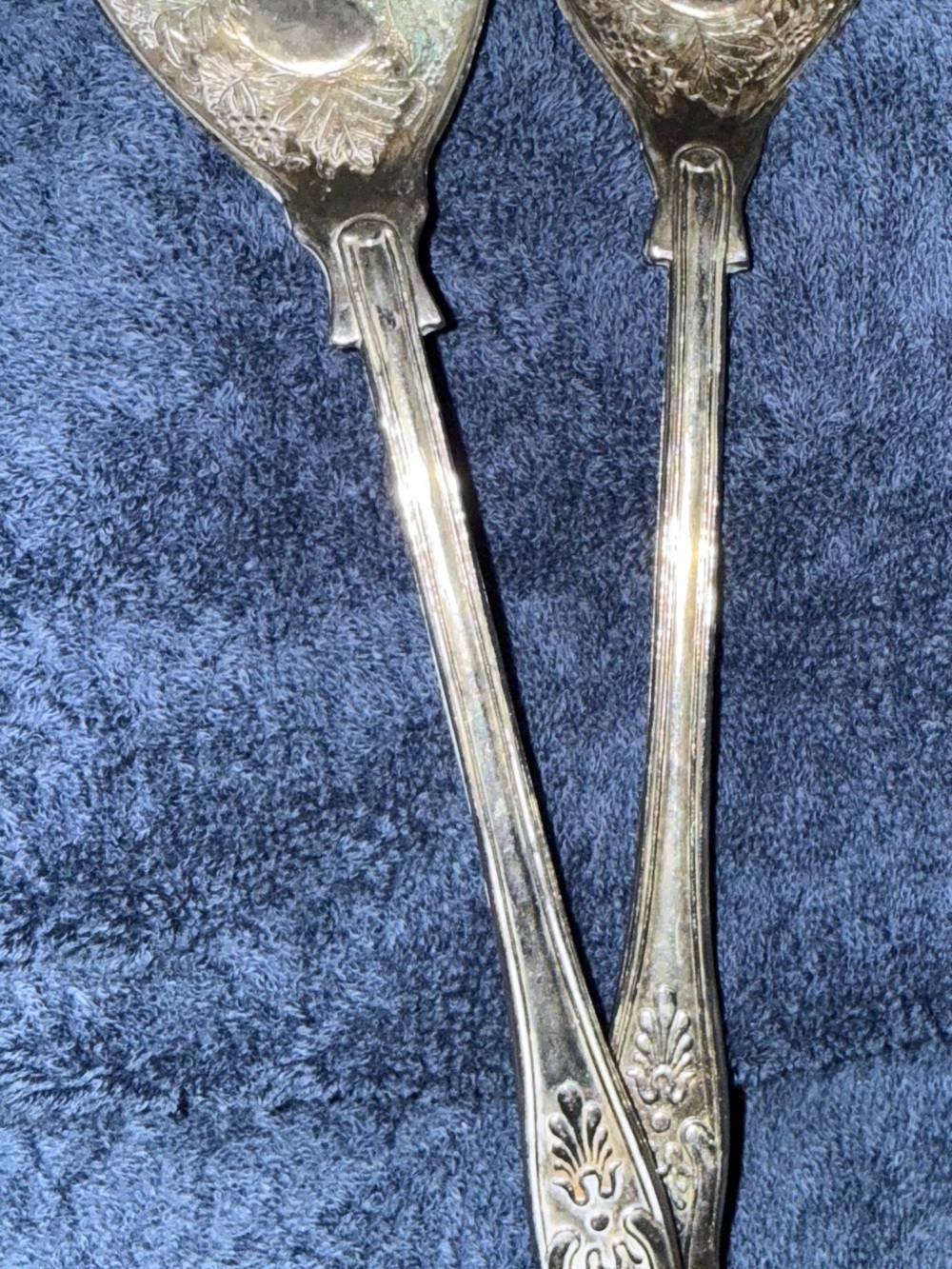 Vintage silver plated serving fork and spoon made in England.